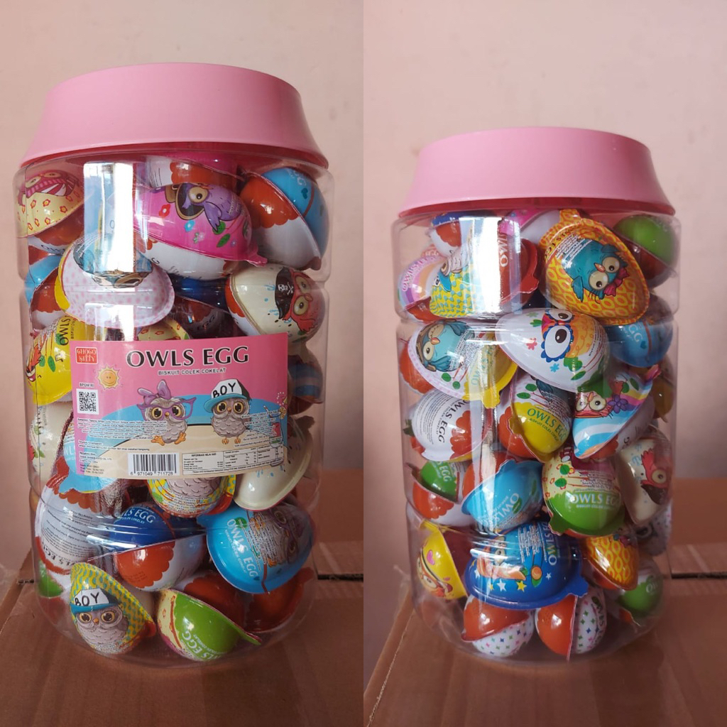 KINDERJOY KW 2rb an ,OWLS EGG , LASANA BISKUIT, PERMEN LUNAK GUMMY