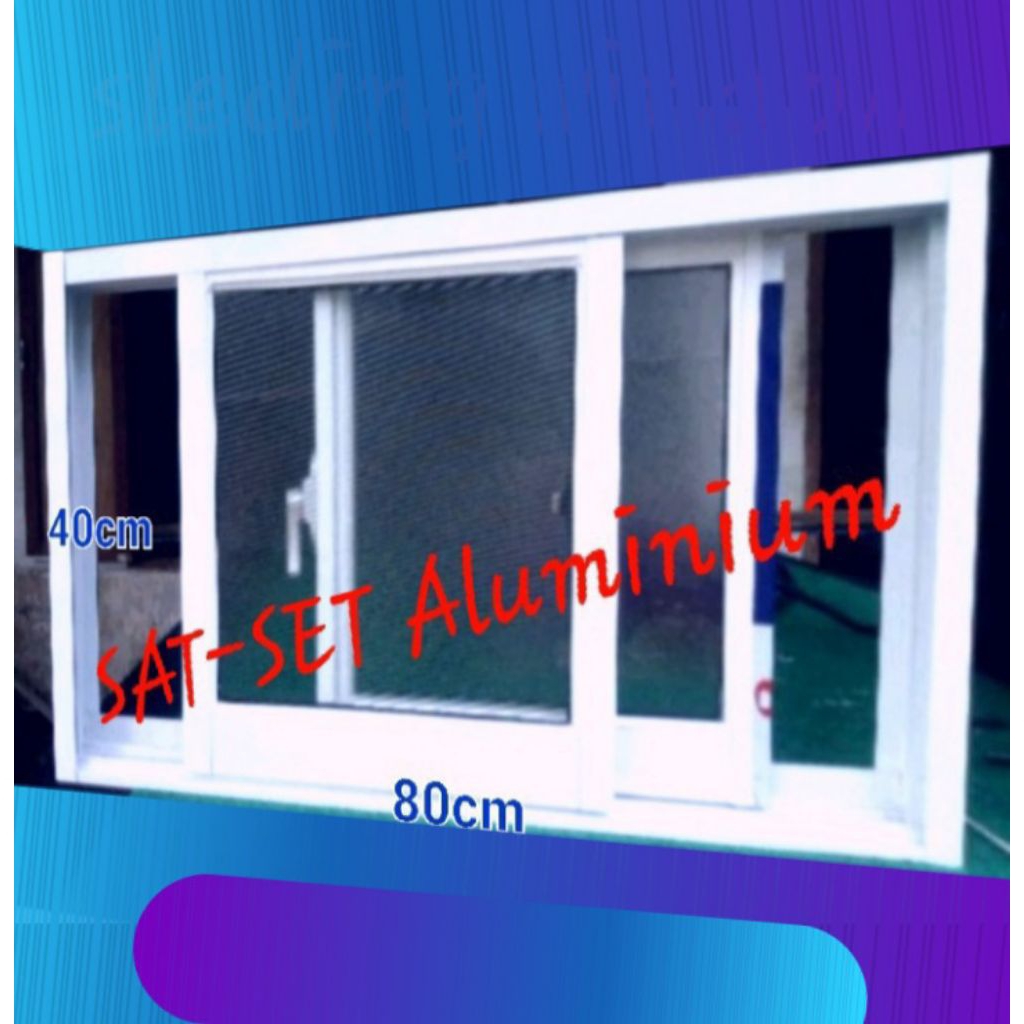 Sunbloom Jendela Sliding Aluminium Ukuran Tinggi 40 X Lebar 80
