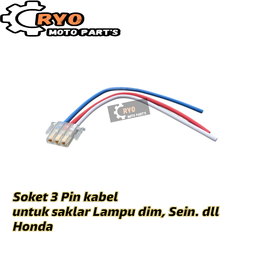 Soket Socket 3 pin kabel saklar lampu dim , sein