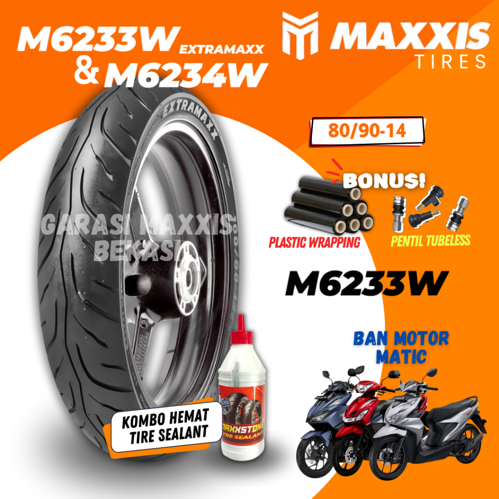 [READY COD] BAN MAXXIS EXTRAMAXX RING 14 / BAN MAXXIS EXTRAMAXX M6233 ( 80/90-14 ) BAN TUBELESS BAN 