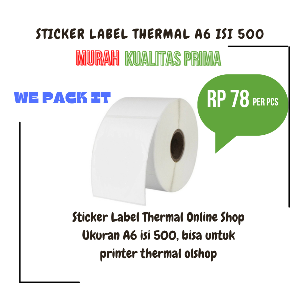 

STIKER LABEL THERMAL 100mm X 150mm ISI 500 (Roll/Lipat)