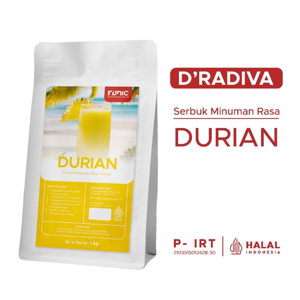 

Bubuk Minuman Premium Durian RUNIC 1kg