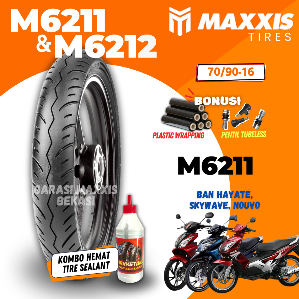 [READY COD] BAN MAXXIS M6211 RING 16 (70/90-16)  / BAN MAXXIS 70/90-16 / BAN TUBELESS BAN LUAR MAXXI