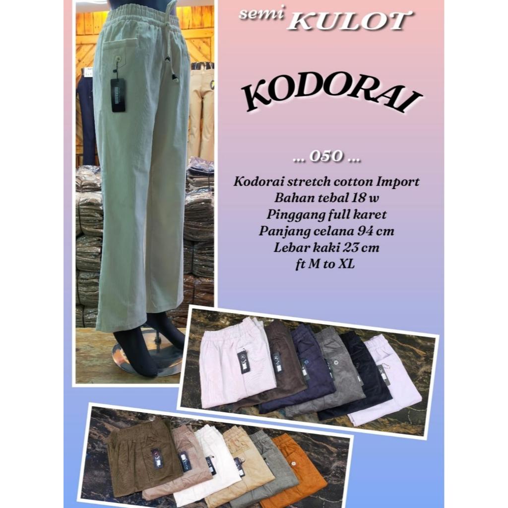 Celana Semi Kulot Kodorai Wanita – Bahan Stretch Cotton Import Tebal | Full Karet | Fit M–XL