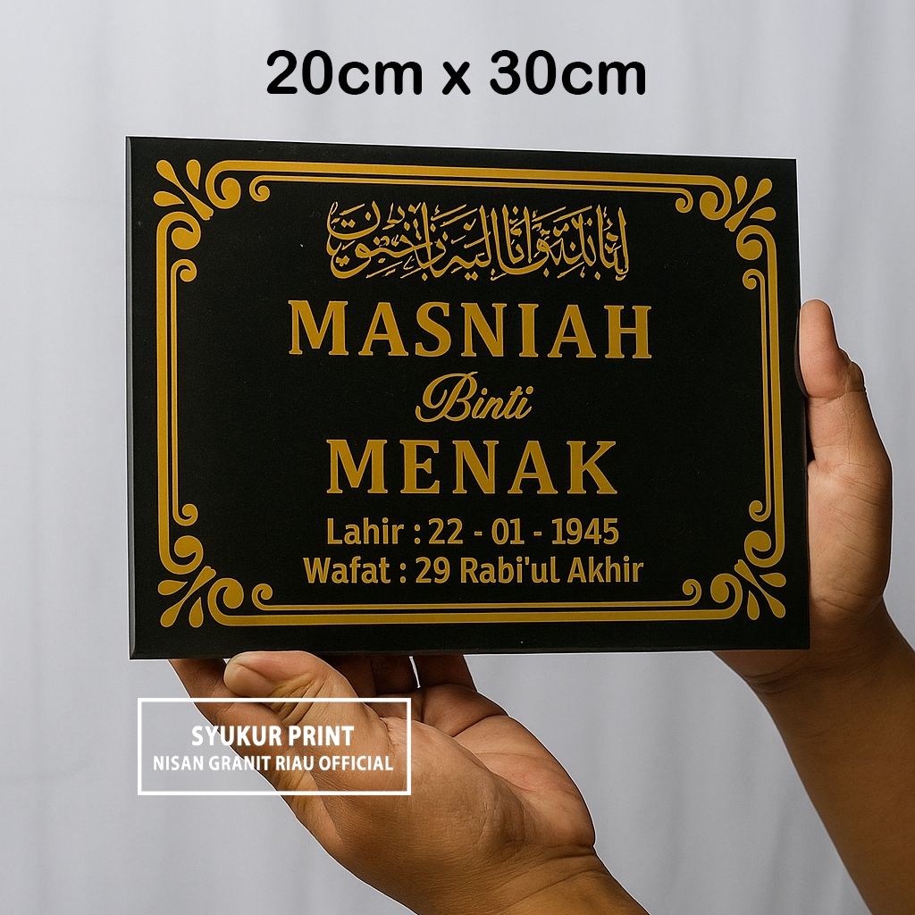 

Papan Nisan Tulisan Nama Kuburan Prasasti Batu Granit Makam