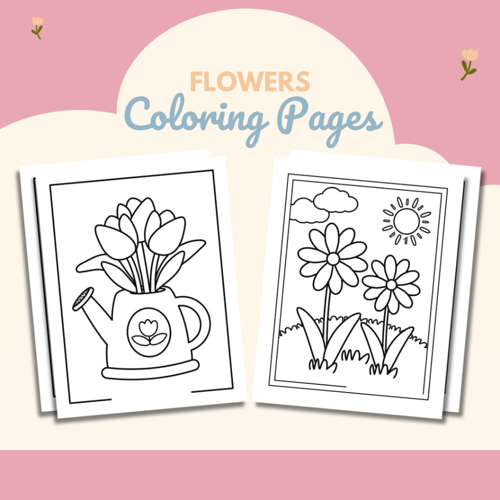 

KERTAS MEWARNAI ANAK PAUD TEMA BUNGA / COLORING PAGES FOR KIDS / A4