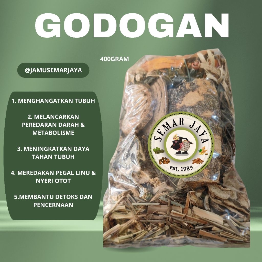 

SEMAR JAYA | JAMU GODOG, GODOGAN / GODOKAN, JAMU REBUS / PAITAN UNTUK DIABETES DAN ASAM URAT, TRADISIONAL, LENGKAP, MURAH, 100% ASLI, ISI 400 GRAM