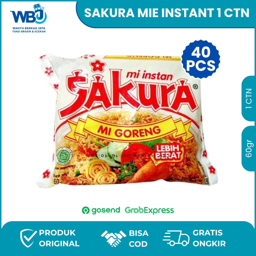 

Sakura Mie Instan 1 Karton (40 PCS @75gr) – Rasa Ayam Bawang | 1 Dus Grosir Eceran Ready