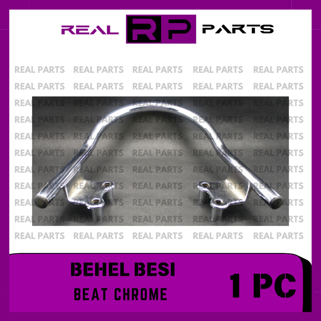 REAL-PARTS/BEHEL-BESI/PEGANGAN-TANGAN-BELAKANG-MOTOR/HONDA/BEAT/CHROME/GRADE-ORI