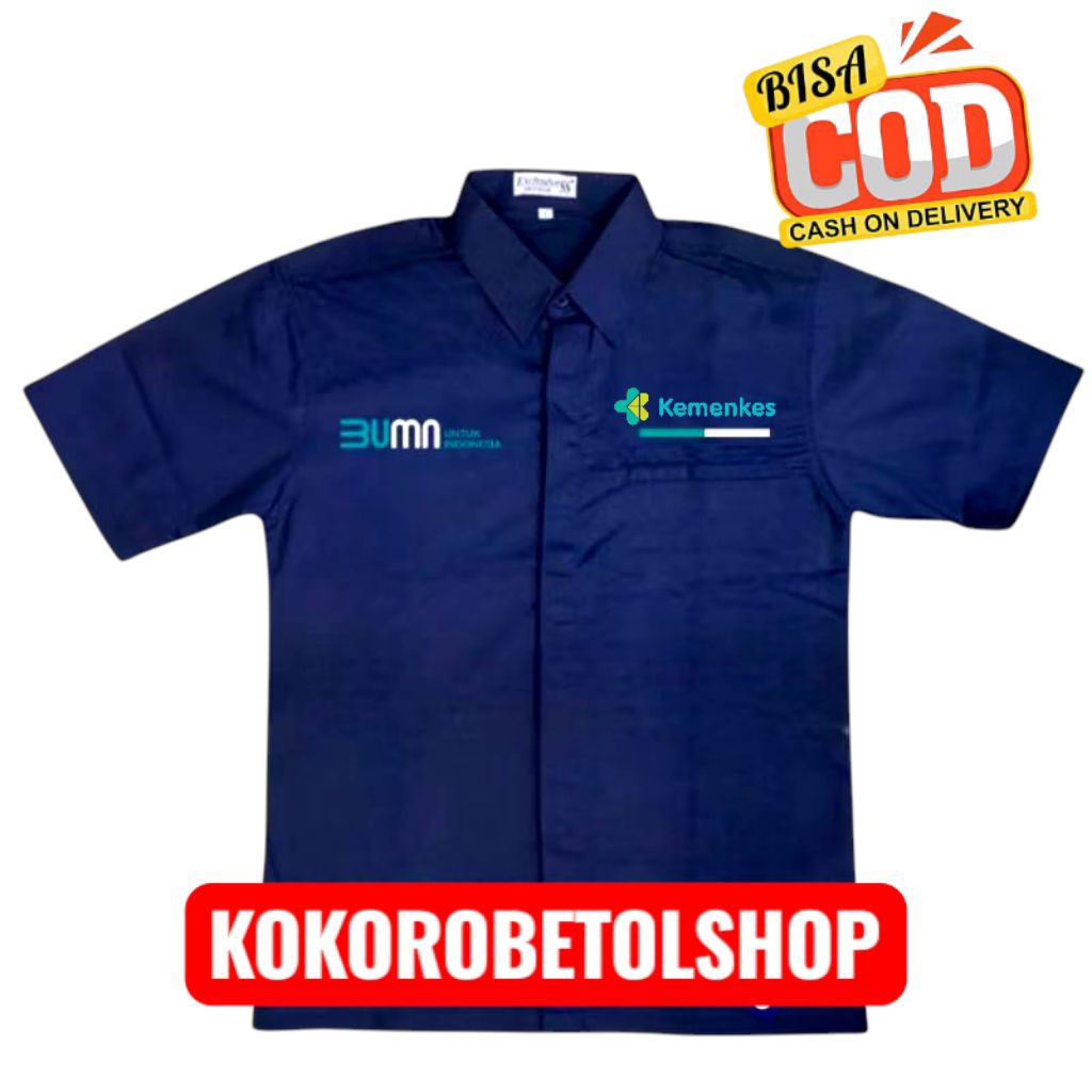 Kemeja Kemenkes BUMN Garis Baju Kementrian kesehatan pendek pdh