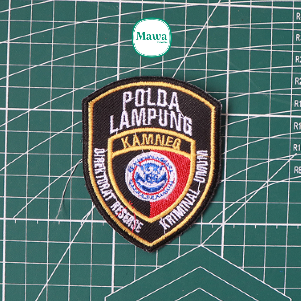 Bordir Logo Polda Lampung / Polda Lampung Bordir / Patch Emblem Bordir Polda Lampung