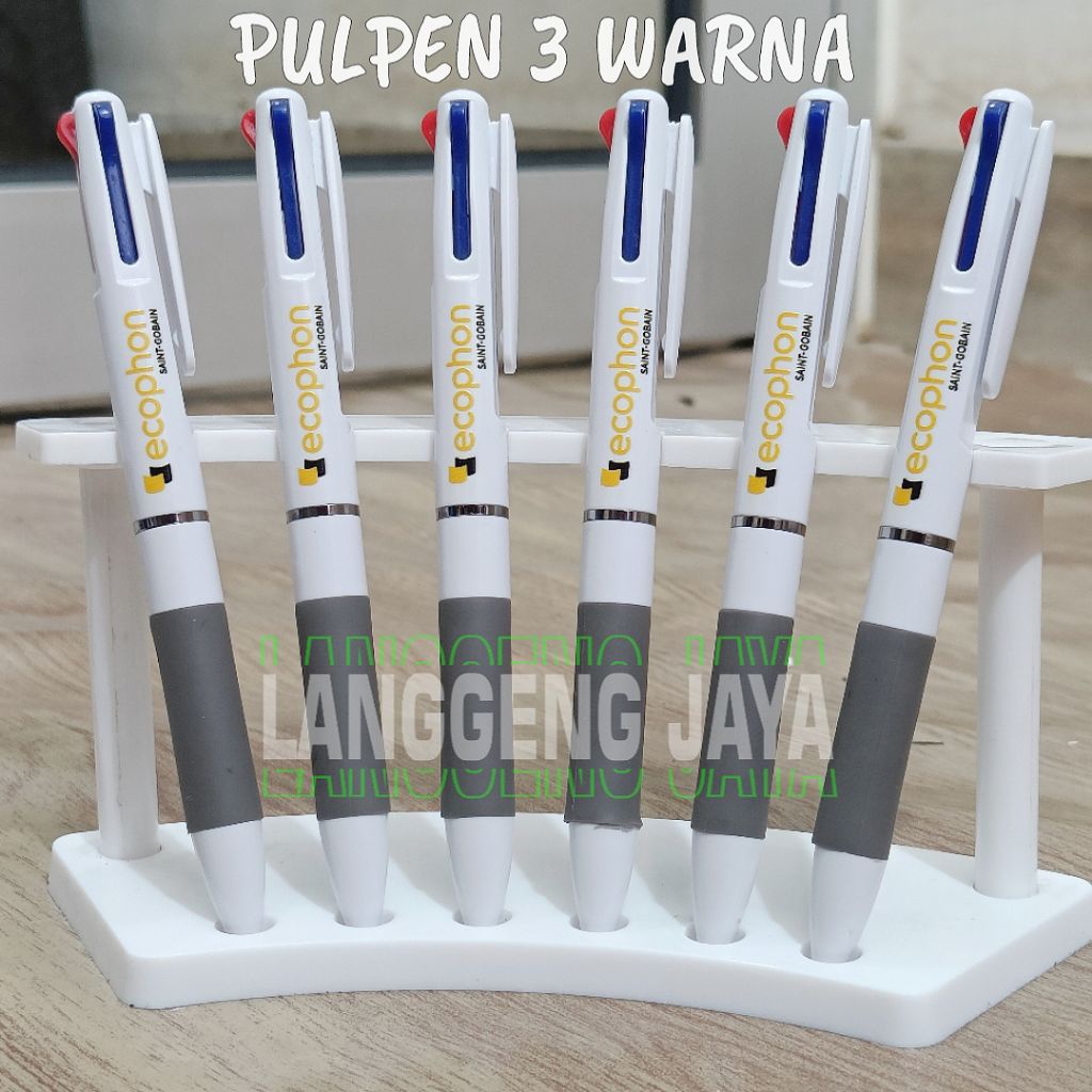 

Pulpen 3 warna custom logo, pulpen 3 in1 tinta hitam biru merah
