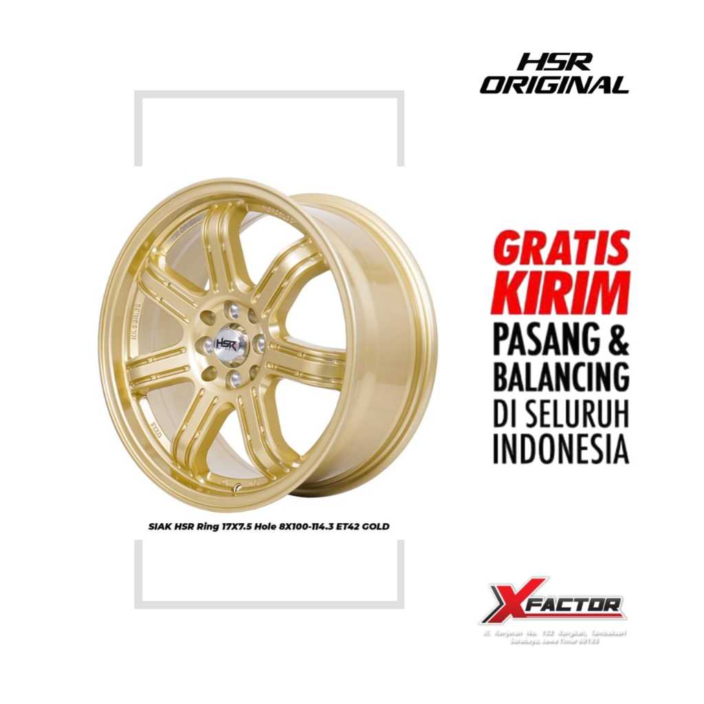 VELG MOBIL HSR R17 HSR SIAK R17X7,5 H8X100-114,3 ET42 GOLD