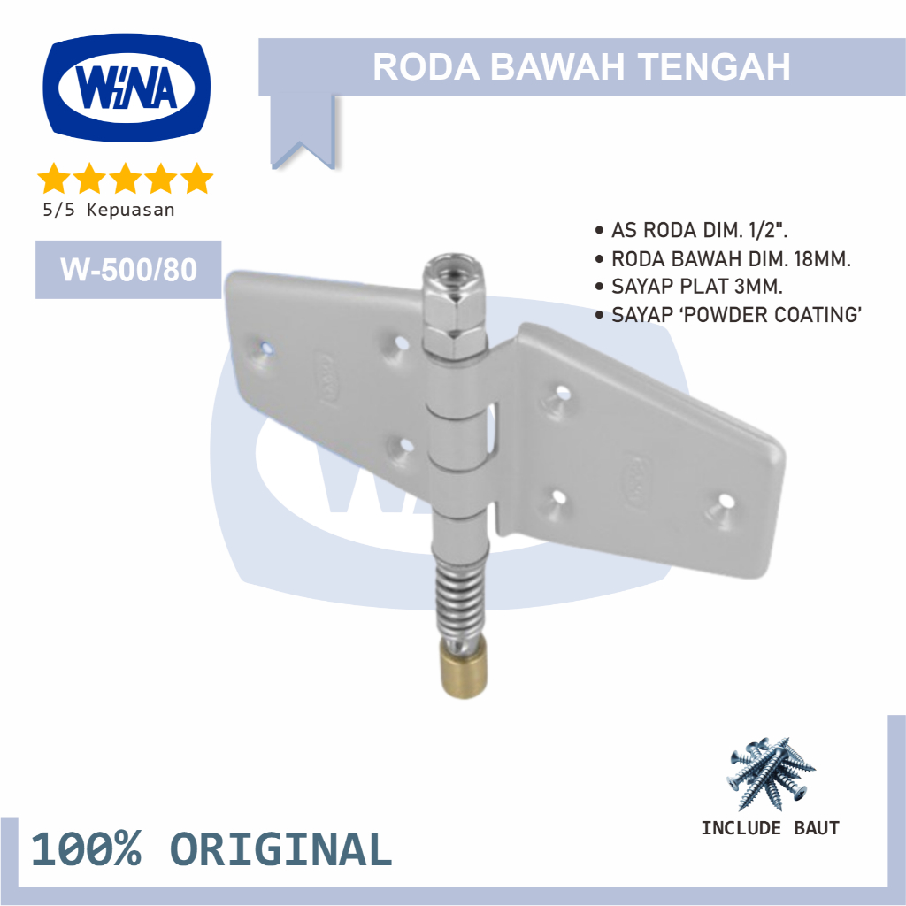 Roda Bawah Tengah Wina W580 Engsel Pintu Garasi Geser Tikung & Lipat - 100% Original