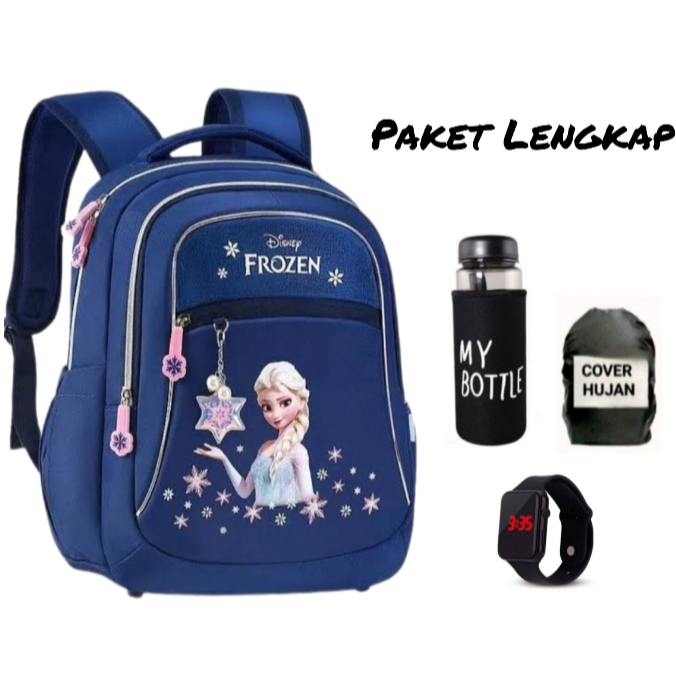 [ Free Botol ]  Backpack sekolah - Tas elsa frozen -Tas ransel sekolah anak perempuan tk dan sd kela