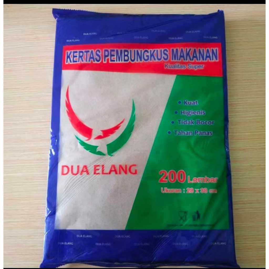 Kertas Minyak Makanan Alas Nasi Coklat Cap Dua Elang isi 200 lembar / Kertas Minyak Dua Elang