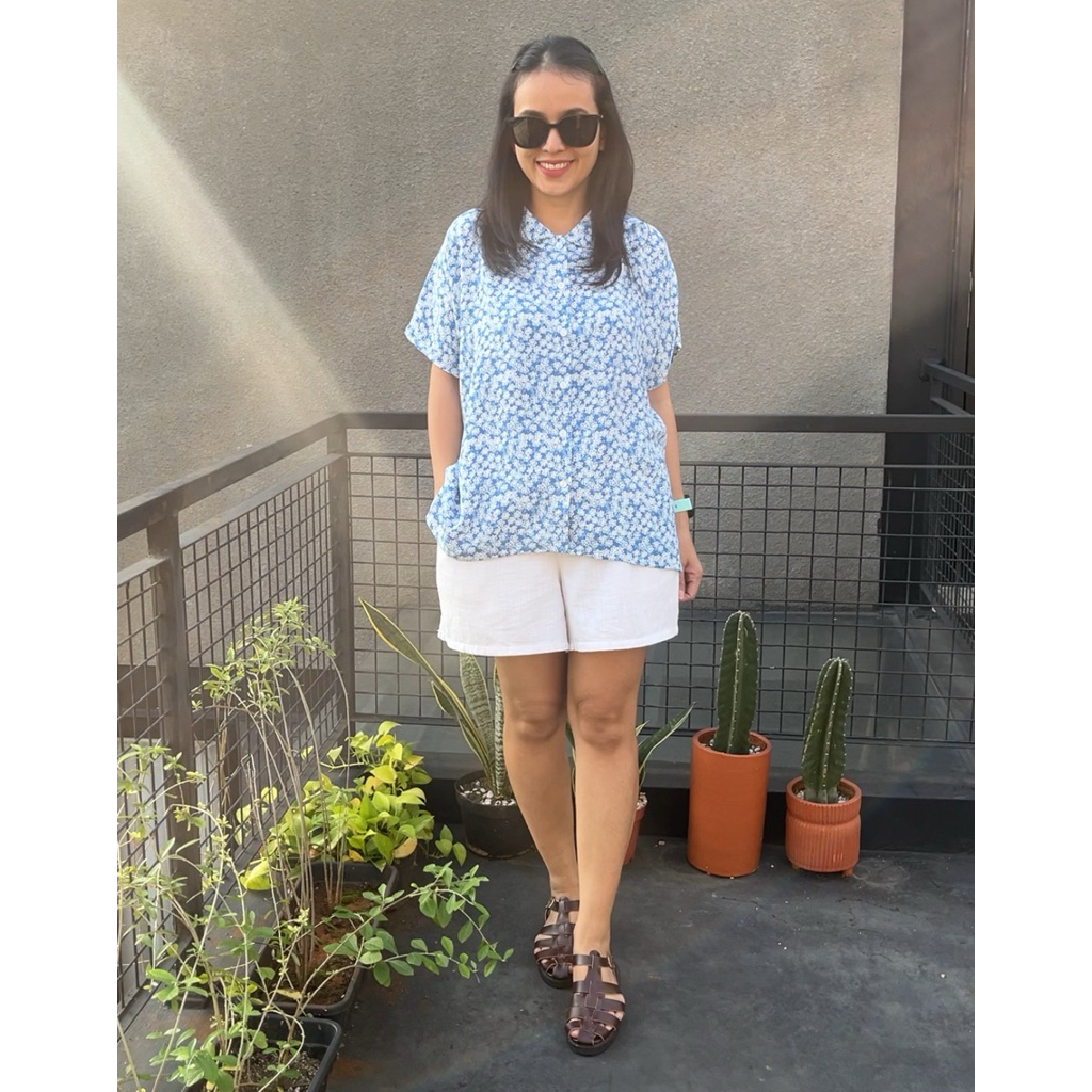 MARA kemeja oversize wanita lengan pendek