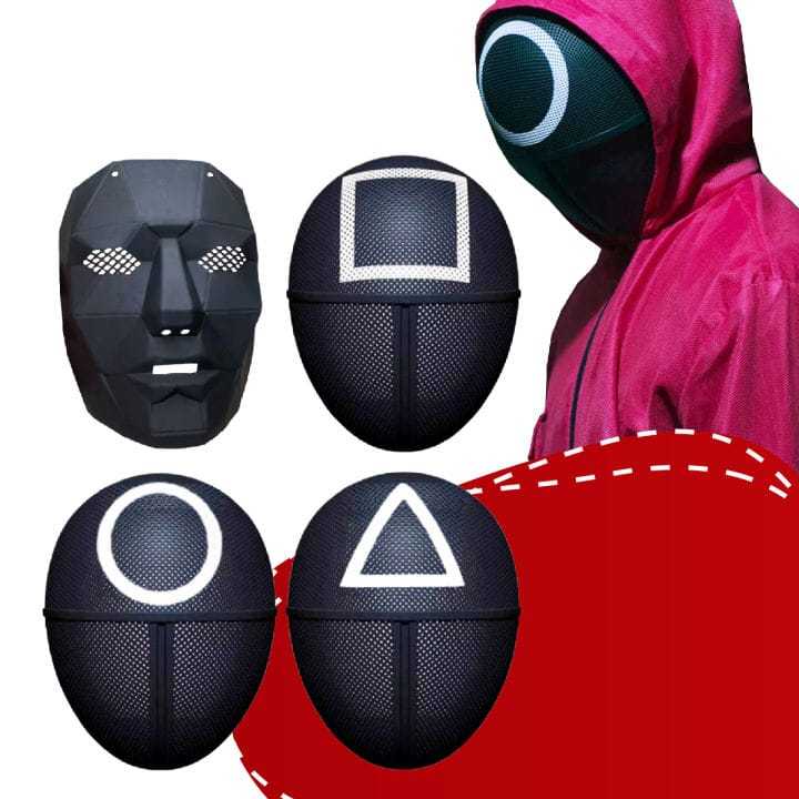 Gabybelle- Mainan Anak Topeng Squid Game Lambang Segitiga Kotak Lingkaran Dan Mainan Anak Topeng Squ