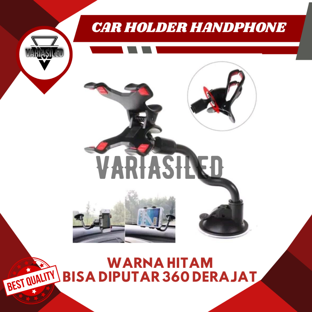 CAR HOLDER PEGANGAN HP JEPIT TEMPEL KACA MOBIL 4 SOFT TUBE UNTUK GPS, TELEPON, NONTON DLL UNIVERSAL