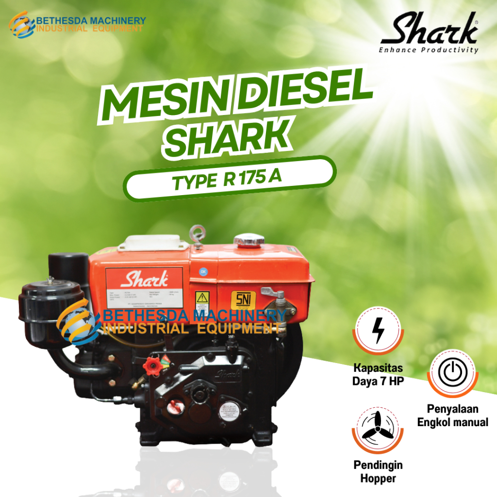 Mesin Penggerak Shark R 175A 7 HP - Diesel Engine 7HP / 7PK