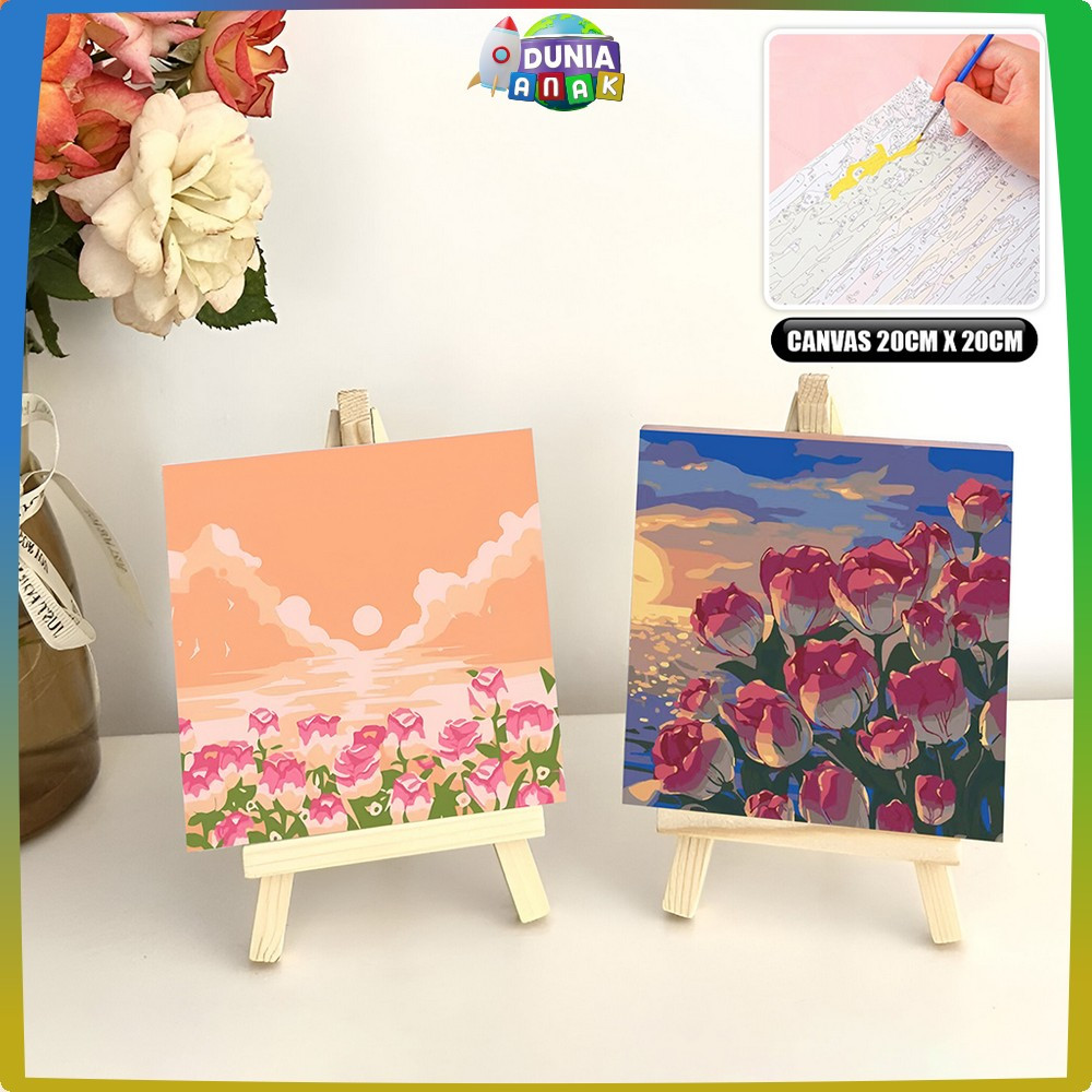 

EC Painting By Number Kit Ukuran 20x20cm DIY Kanvas Siap Lukis Aesthetic / Lukisan Bunga Pemandangan Canvas Digital Painting Acrylic DUNIA ANAK A110