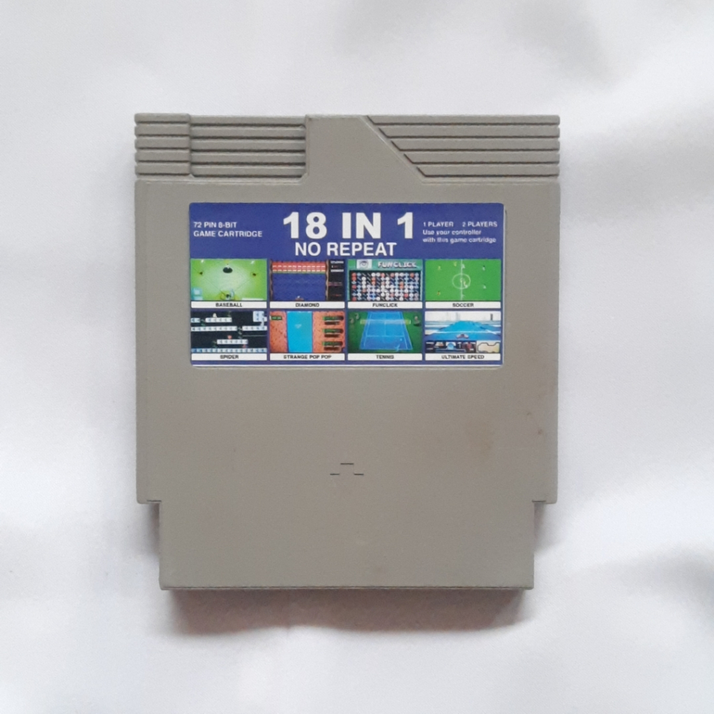 Kaset Nintendo NES 8 Bit 72 Pin Multi 18 in 1 ABL Normal Tested Judul For Nitendo  Vcom Love Game