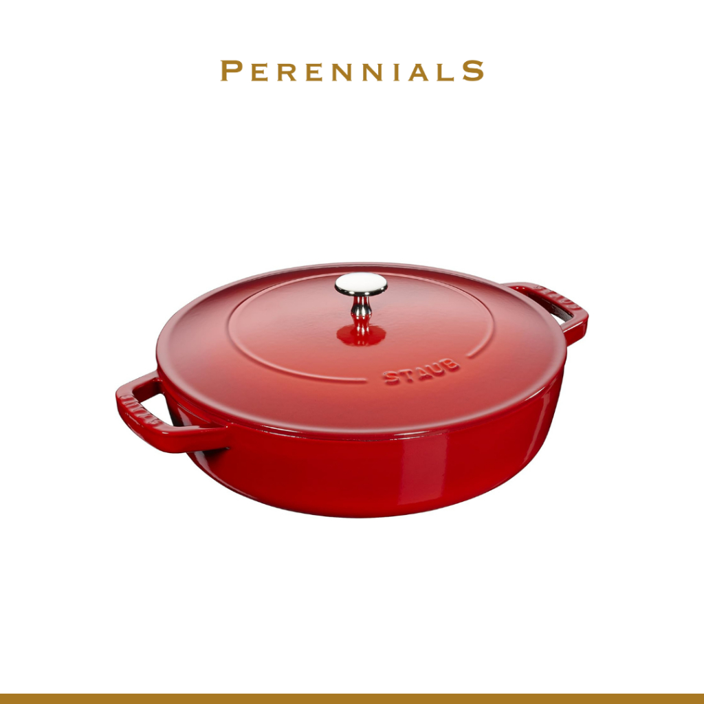 Panci Staub Saute Pan Chistera Lid 24 cm Cherry Round
