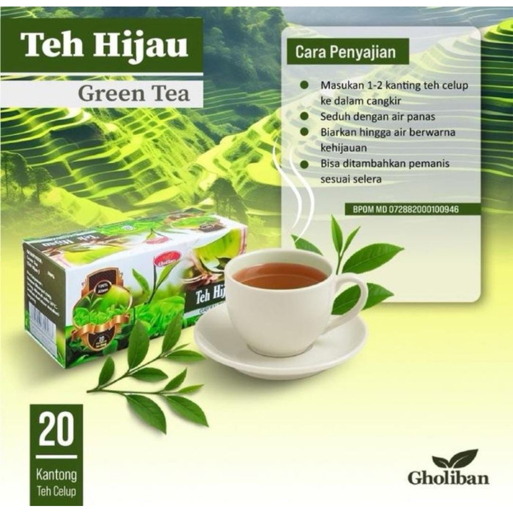 

TEH HIJAU TEH CELUP GHOLIBAN HERBAL ISI 20 PCS KANTONG