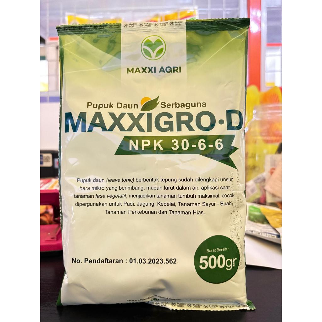 Pupuk Daun Maxxigro-D 500gr NPK 30-6-6 nutrisi pertumbuhan daun batang tunas