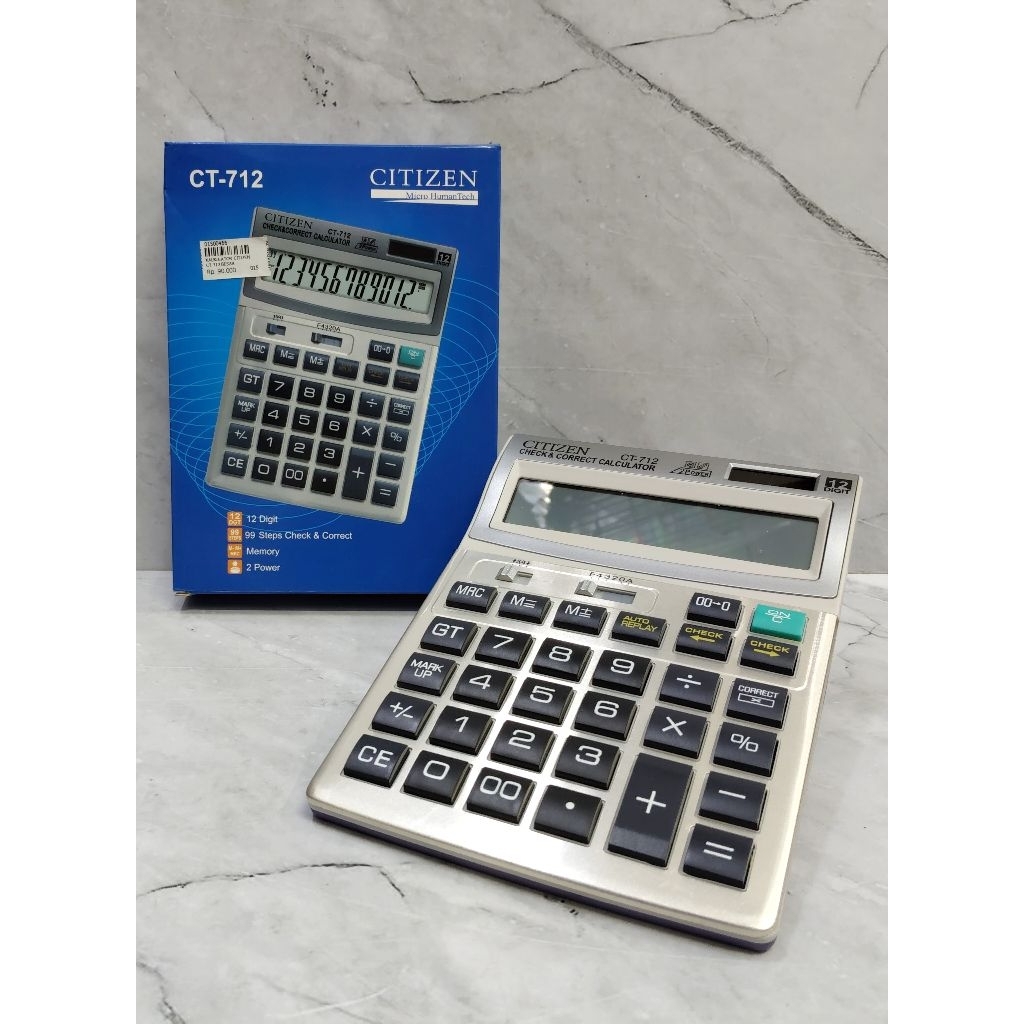 

KALKULATOR CITIZEN CT 712 / KALKULATOR 12 DIGIT / CHECK&CORRECT KALKULATOR - CITIZEN