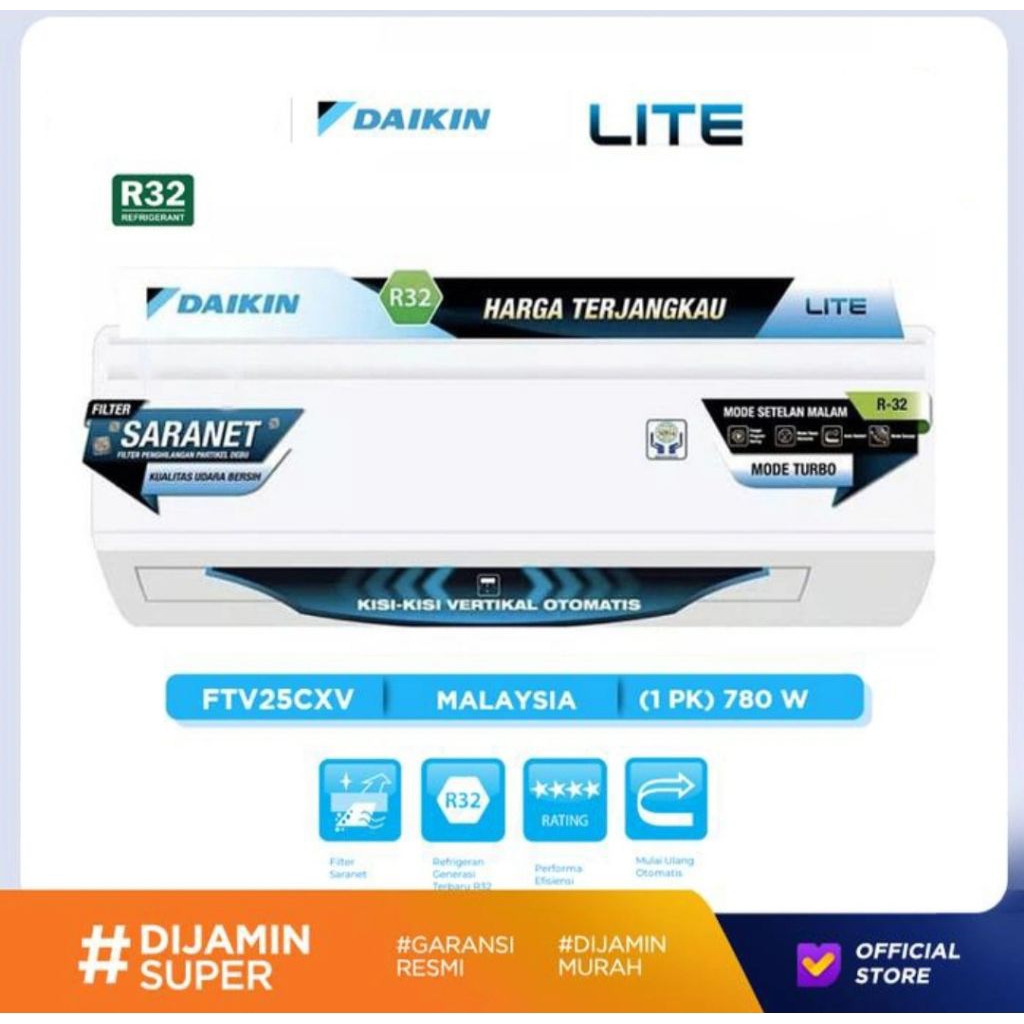 AC DAIKIN 1/2 PK MALAYSIA FTV15CXV14 AC DAIKIN 1/2PK MALAYSIA AC DAIKIN 1/2PK MADE IN MALAYSIA FTV15