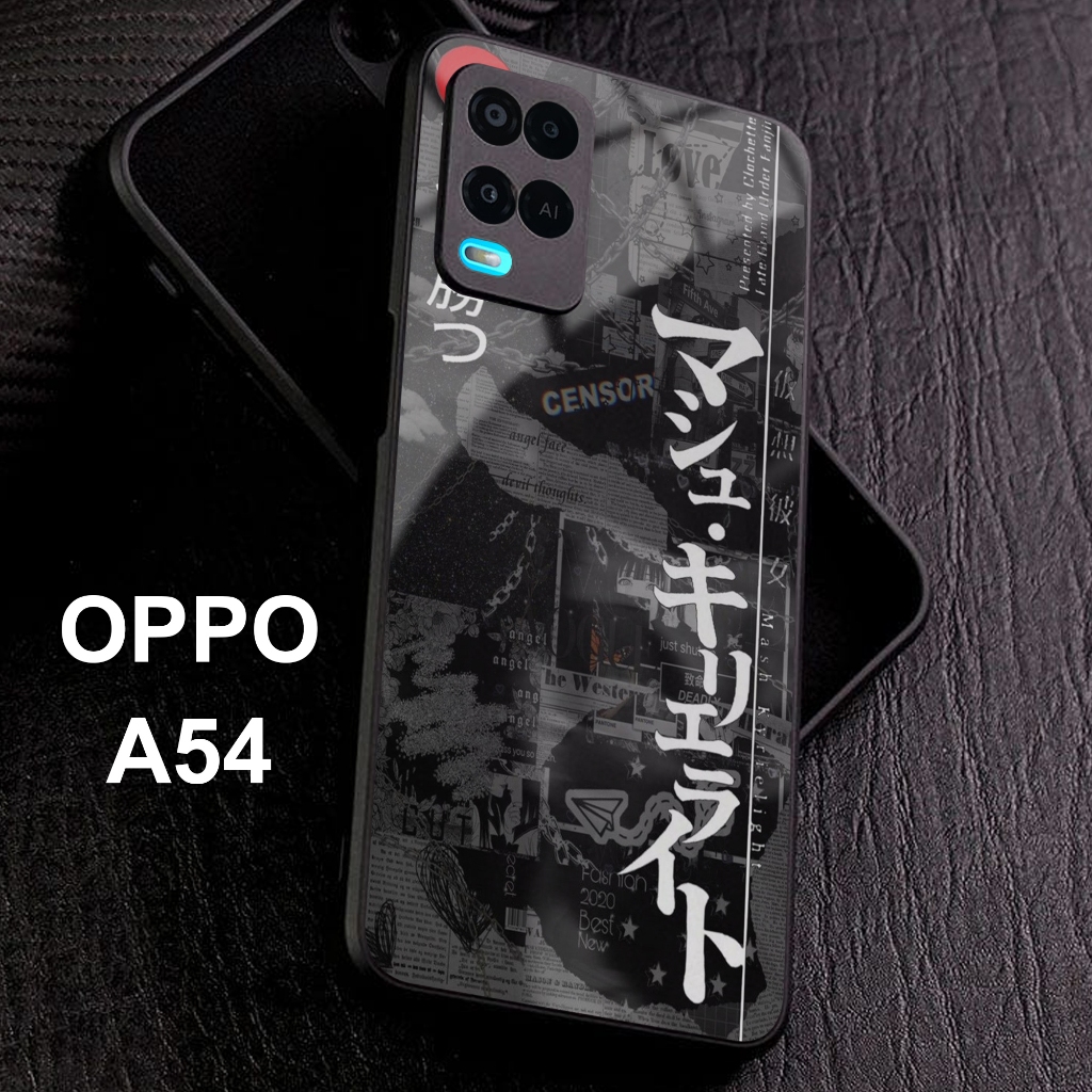 Case OPPO A54 Glossy Motif AESTHETIC BLACK Casing Hp Oppo A54 Lentur Silikon Kesing Softcase Bisacod
