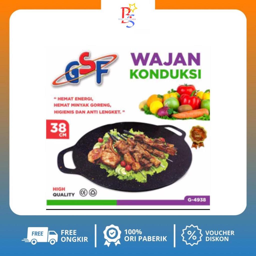 Wajan Konduksi GSF Europa/Wajan Panggangan/Wajan Grill Pan Korea anti lengket/Wajan Grill Pan BBQ Da