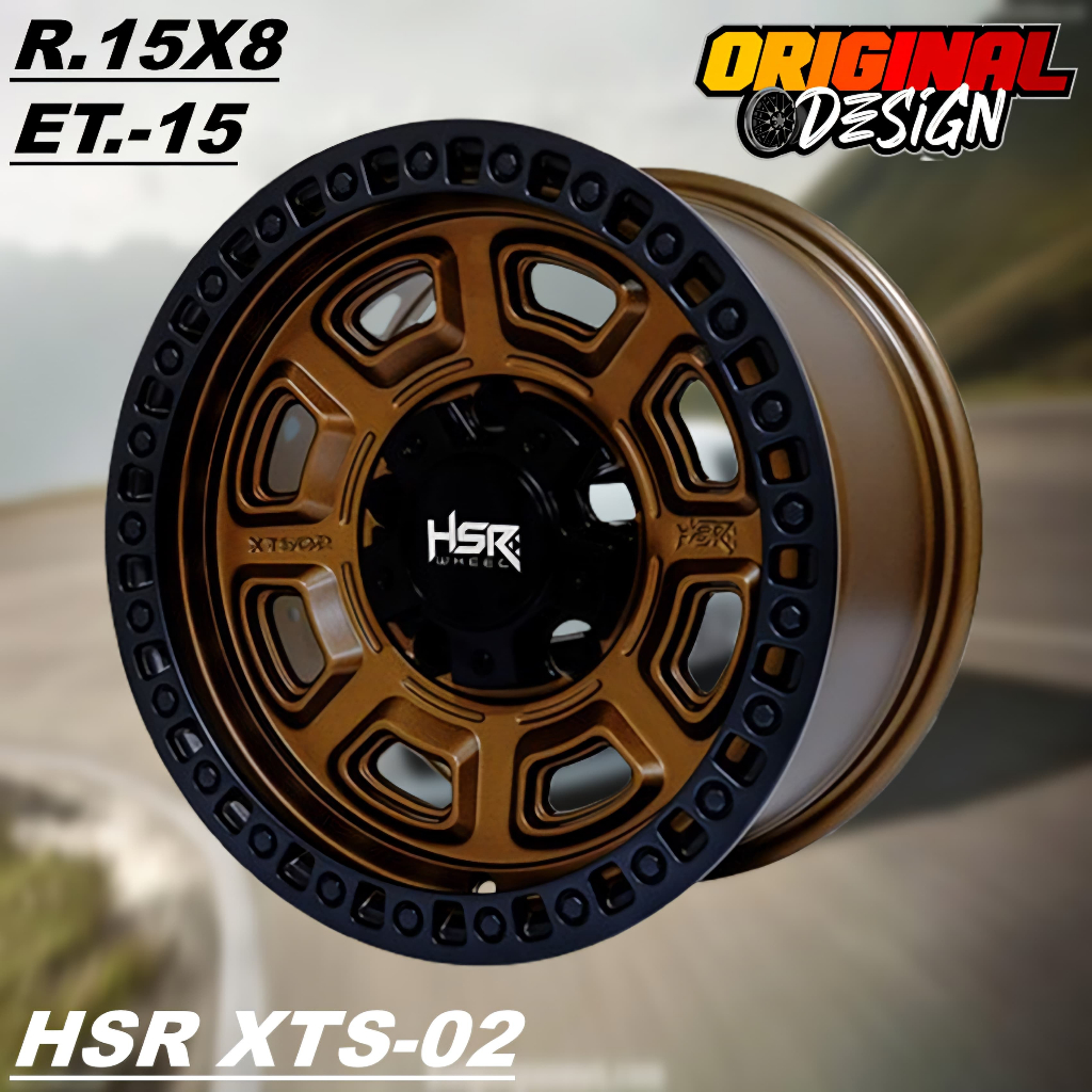 Pelek Racing Offroad Ring 15 Mobil JEEP, TAFTT GT, ESCUDO, JINMY, Pcd 5x139,7 Velg HSR XTS 02 R15