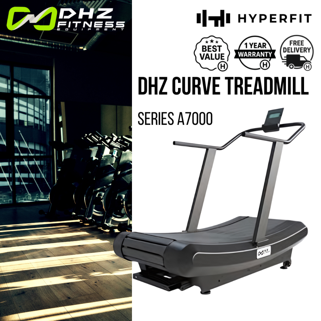 DHZ A7000 Curve Treadmill – Treadmill Manual Profesional untuk Latihan Kekuatan dan Ketahanan (Grati