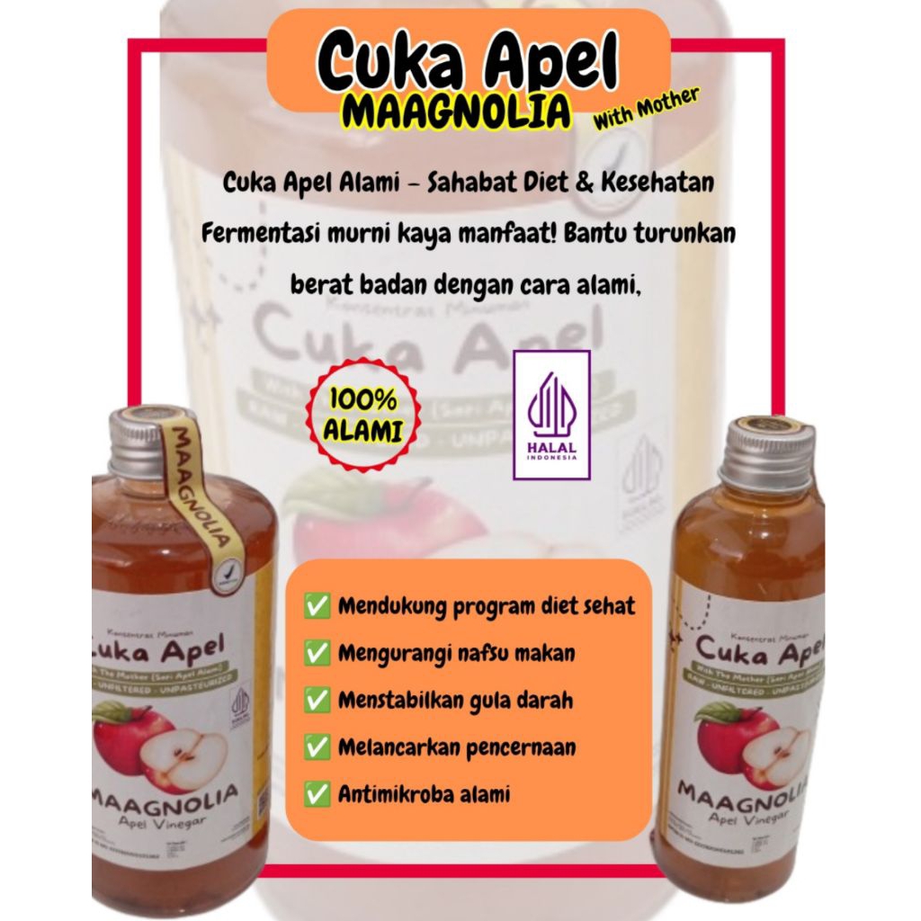 

Cuka Apel Magnolia - Apple vinegar 100% alami 500ml