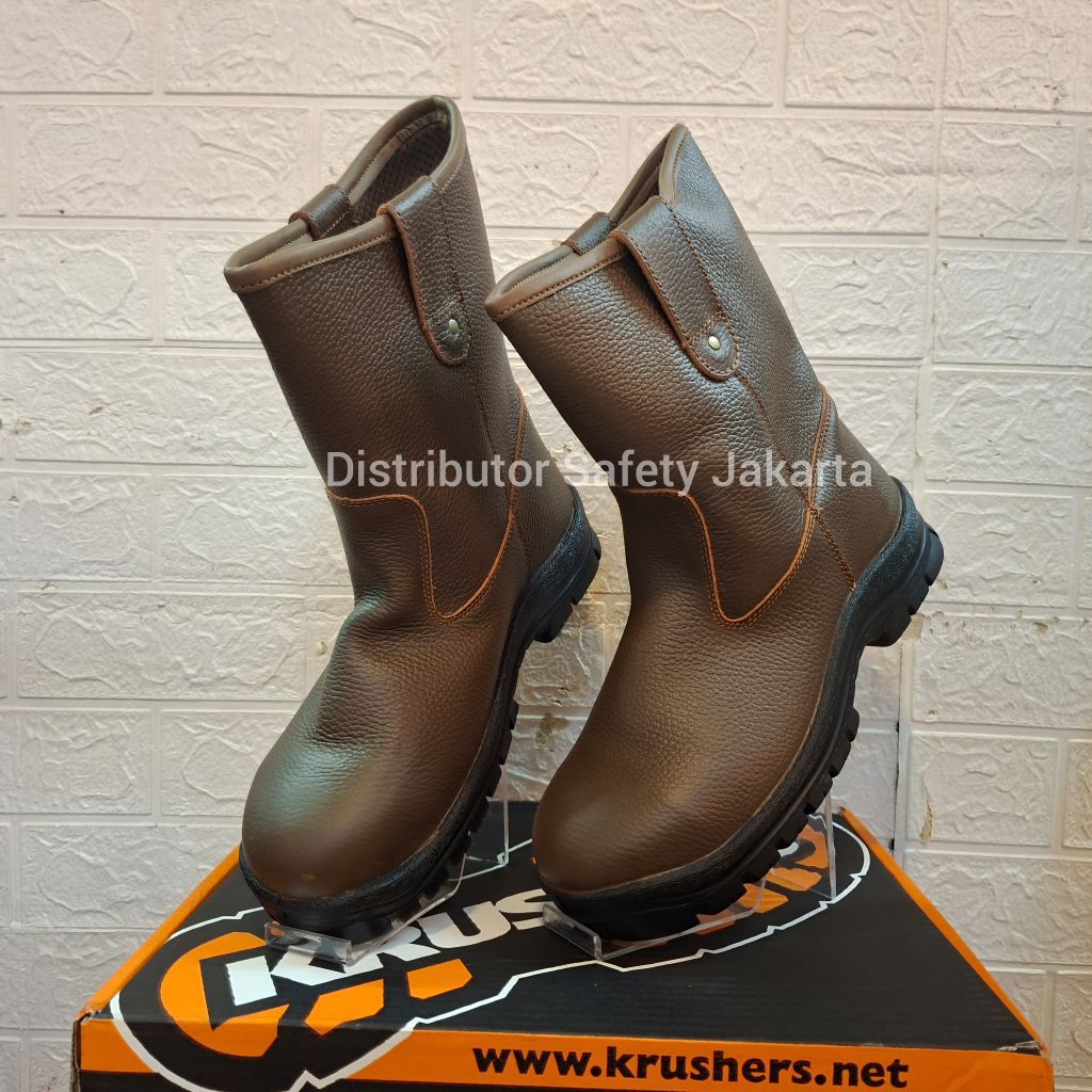 Safety Shoes KRUSHERS Texas Brown - Sepatu Safety Krushers Texas Coklat Original