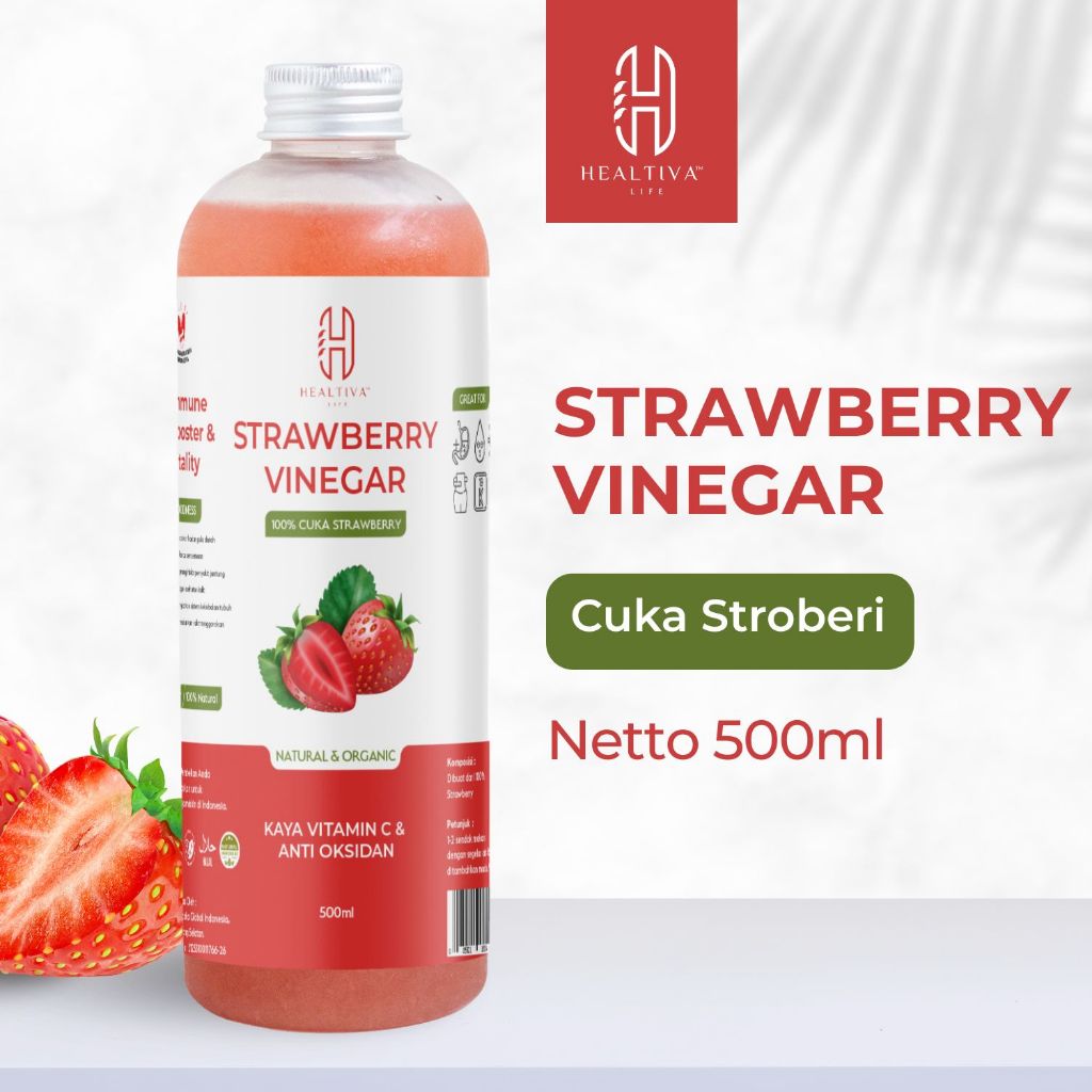 

Healtiva Cuka Buah Strawberry With Mother Strawberry Ciden Vindegar Natural Pendamping Diet & Detox