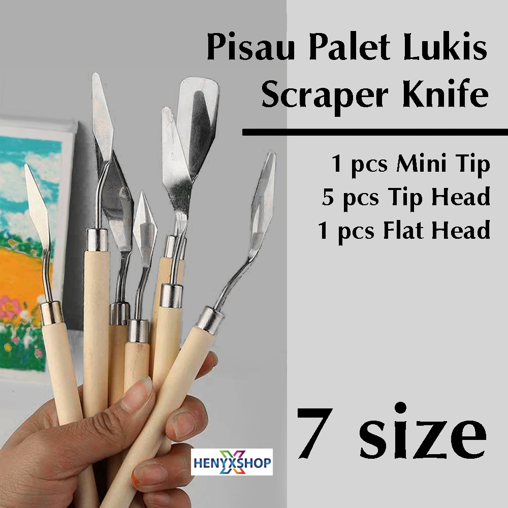

Pisau Palet Akrilik Scraper Knife 7 in 1 set