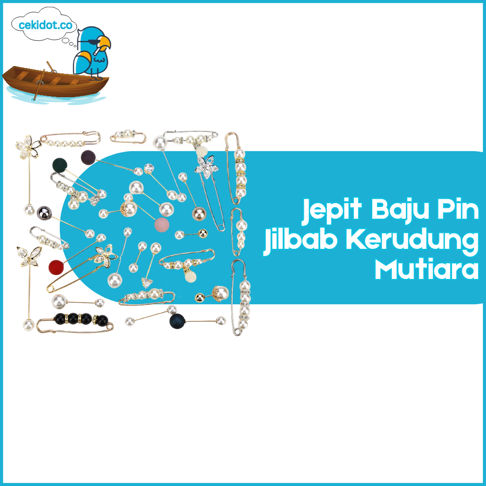 ACC151 Jepit Baju Pin Jilbab Kerudung Mutiara Mini Bros Pearl Set Isi 3 Pcs Aksesoris Wanita Murah Y