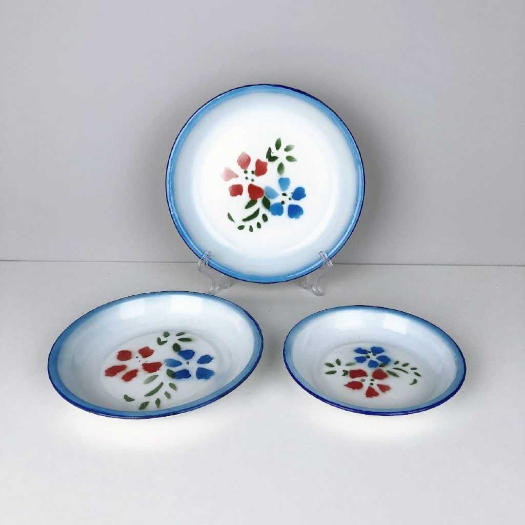 Loyang - Loyang Kue Loyang Bulat Nampan Enamel Bunga LE Bahan Seng Aluminium Kuat Anti Karat Pecah