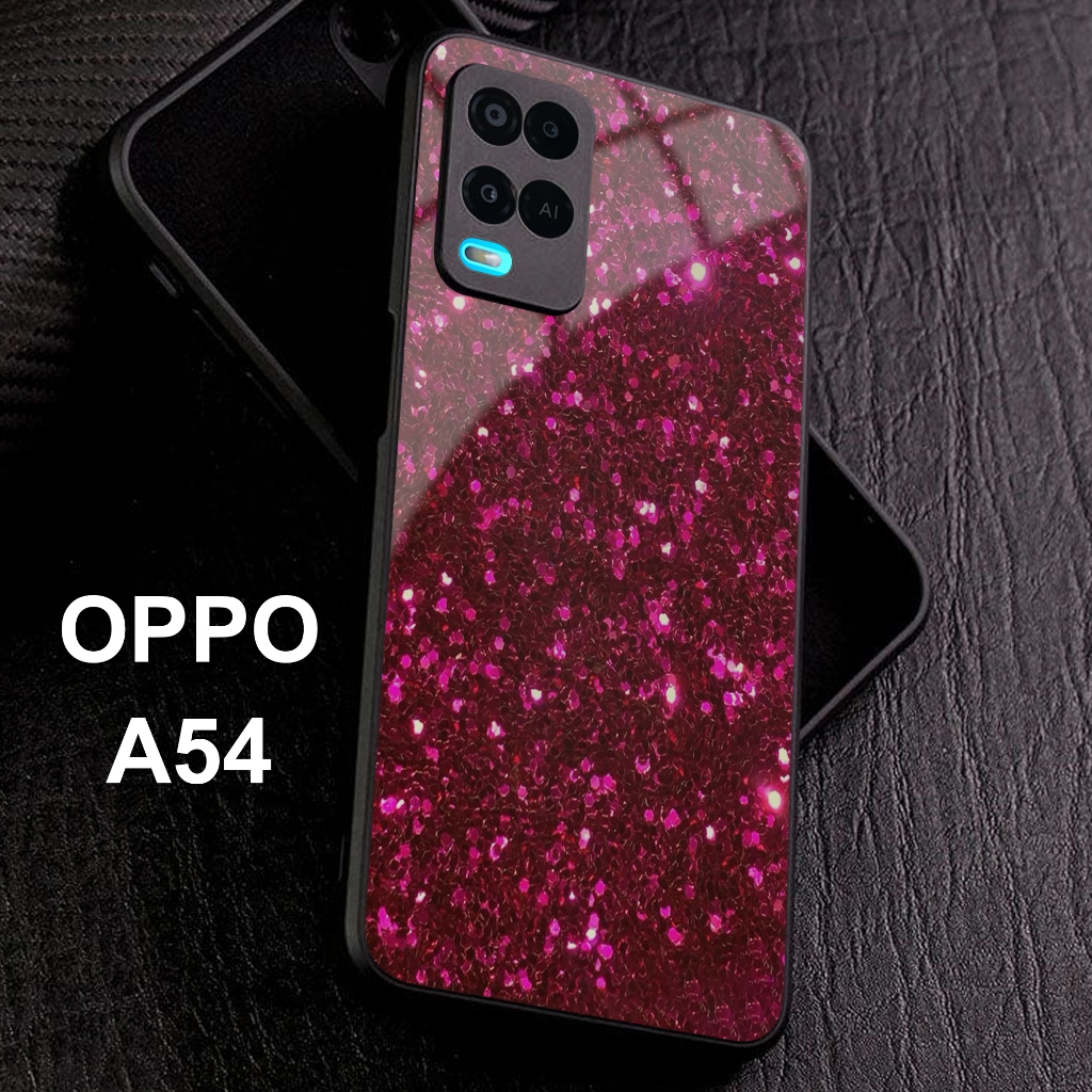 Case OPPO A54 Glossy Motif GLITTER Casing Hp Oppo A54 Lentur Silikon Kesing Softcase Bisa cod