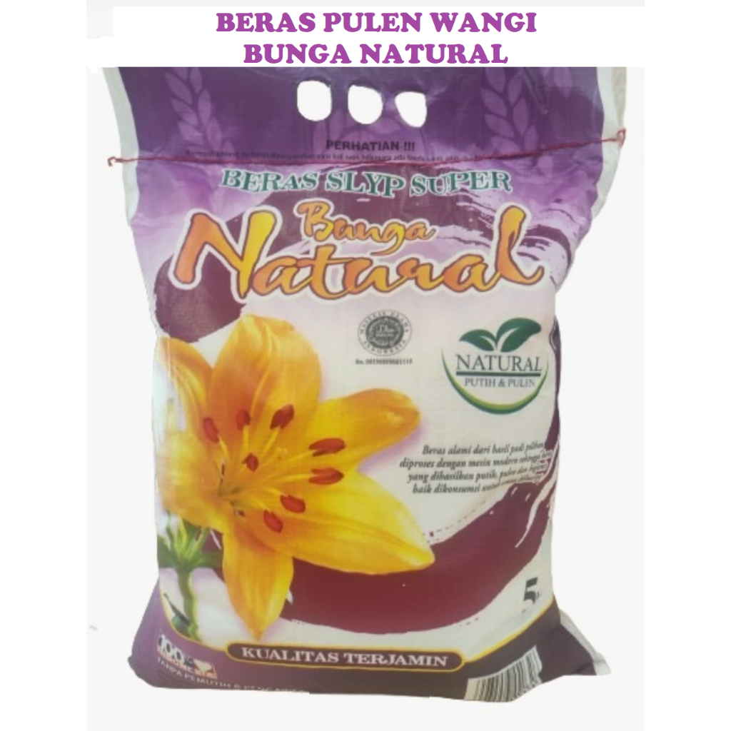 

Beras Super Premium Bunga Natural Kemasan asli 5kg
