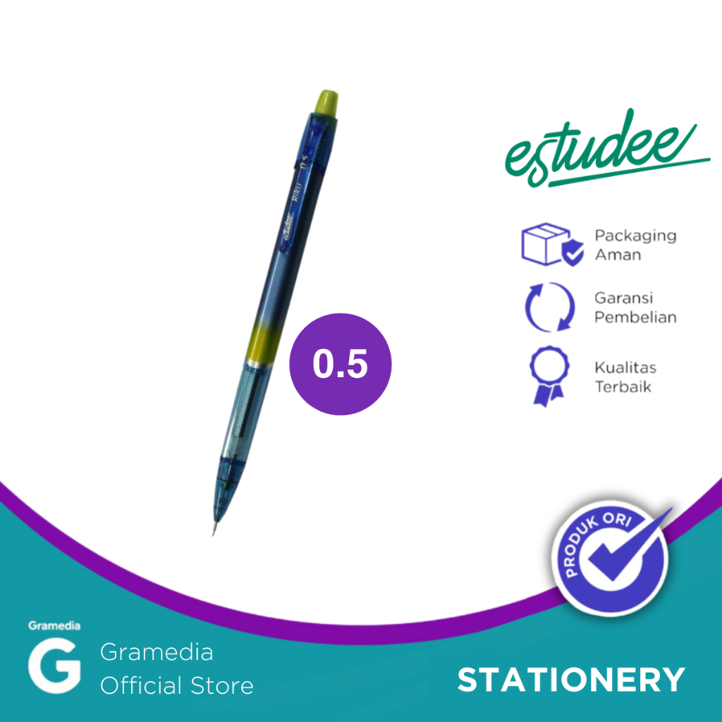 

Gramedia Pettarani - ESTUDEE RIKU MECH.PENCIL SHAKESHAKE 0.5 YELLOWBLUE ES-MP668