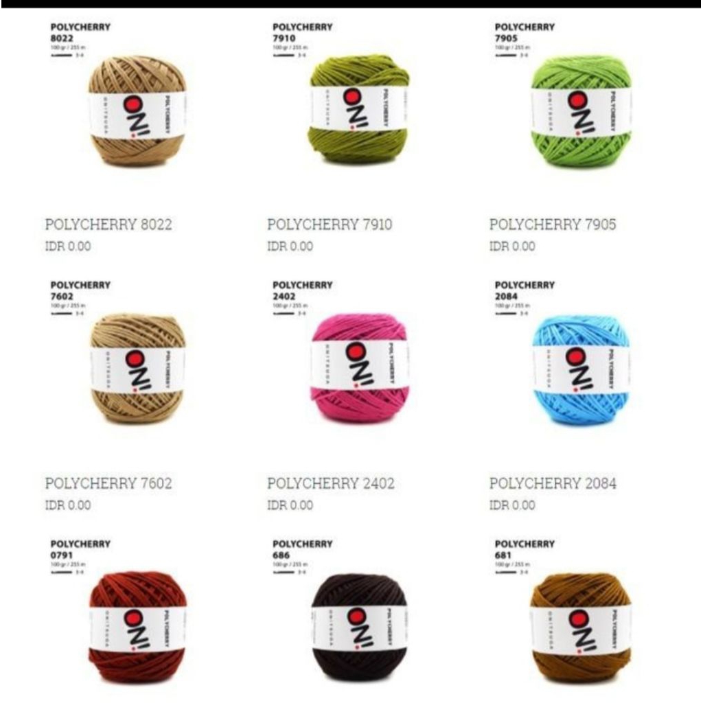 BENANG RAJUT POLYCHERRY ONITSUGA