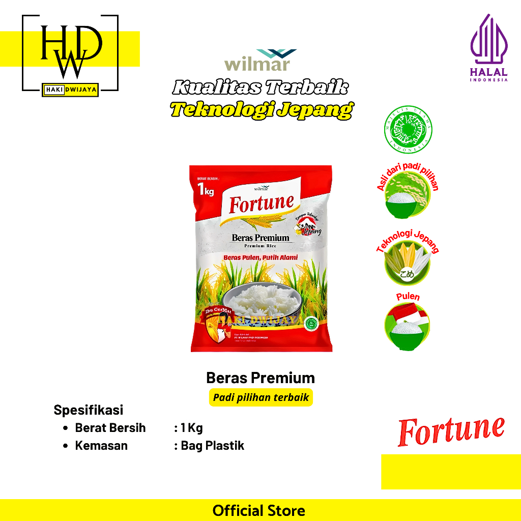 

[1 Kg] Fortune Beras Premium Pulen, Putih, dan Bersih