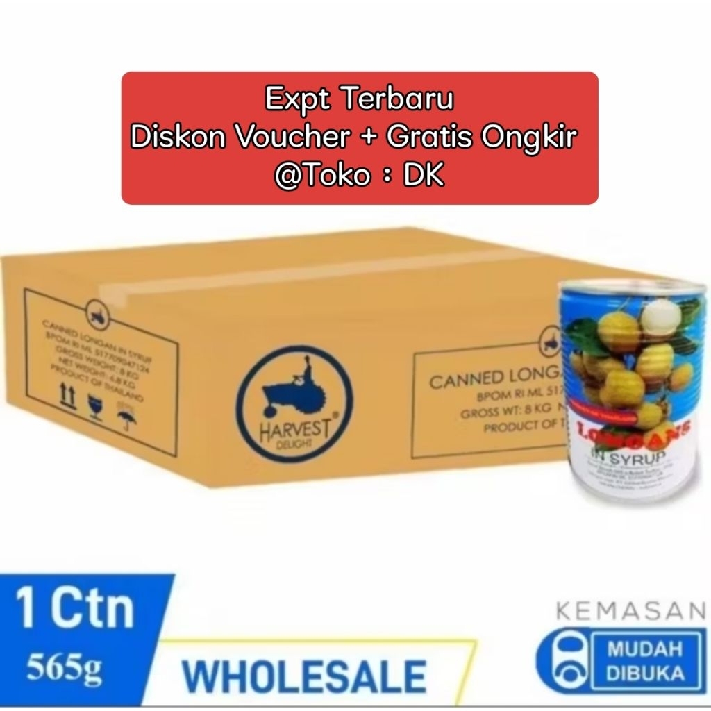 

Longan kaleng herrings 12x565gr kartonan buah kelengkeng