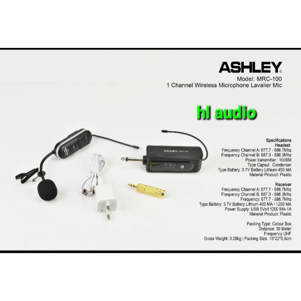 MIC WIRELESS CLIP ON/JEPIT ASHLEY MRC-100