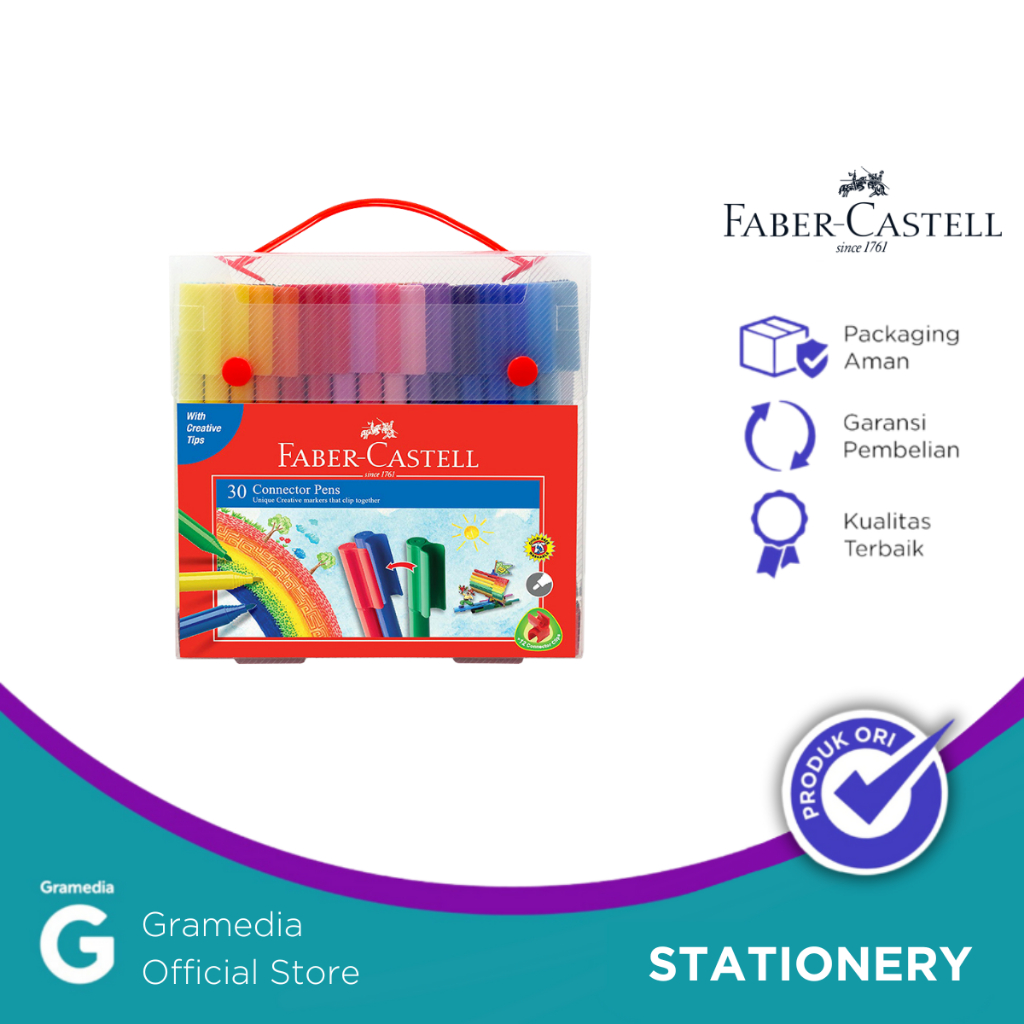

Gramedia Pettarani - SPIDOL WARNA FABER CASTELL CONNECTOR PEN ISI 30 GIFT CASE