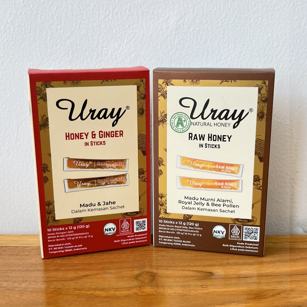 

Madu Uray Honey & Ginger In Sticks 120gr - Madu Murni - Madu Hutan natural honey